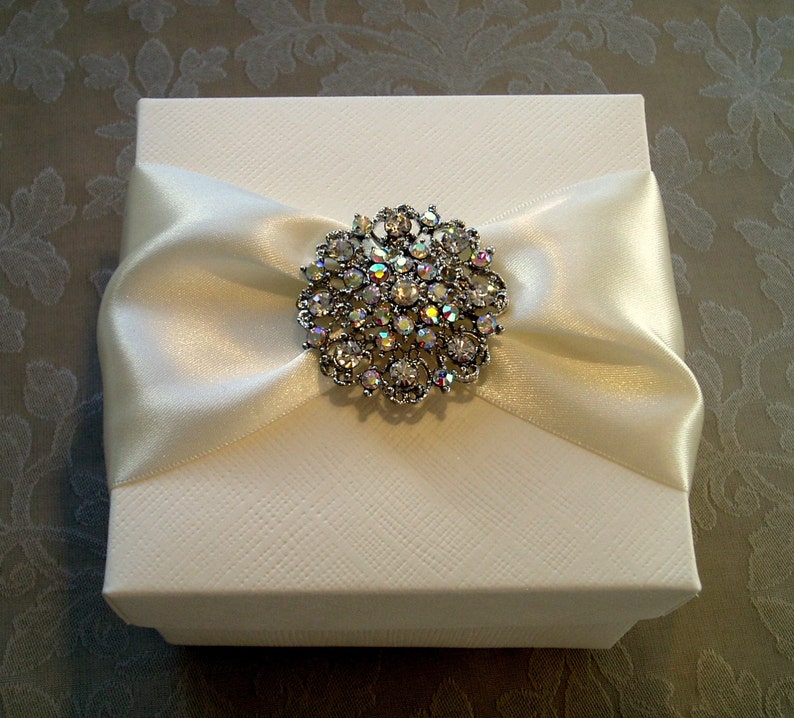 Glittering Diamante Brooch Decorated Gift Box. Bespoke. Various Colour Options. image 5