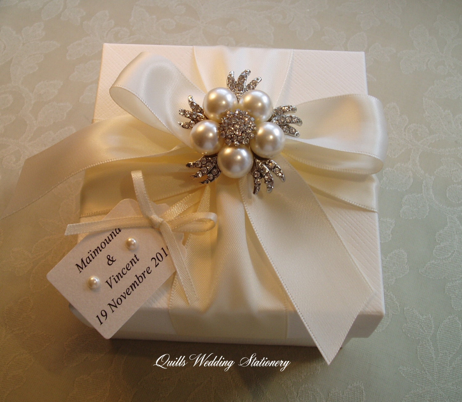 Luxury Gift Box. Pearl and Diamante Gift Box. Wedding Gift Etsy