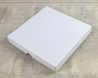 Card Presentation Box. Base and Lid. Ivory Pearlised Card Box.