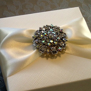 Glittering Diamante Brooch Decorated Gift Box. Bespoke. Various Colour Options. image 4