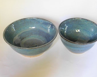 Blue Stoneware Serving Bowl