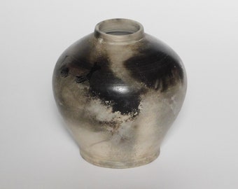 Feather Imprint Pit Fired Vase