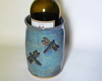 Blue Dragonfly Wine Chiller/Utensil Holder/Vase