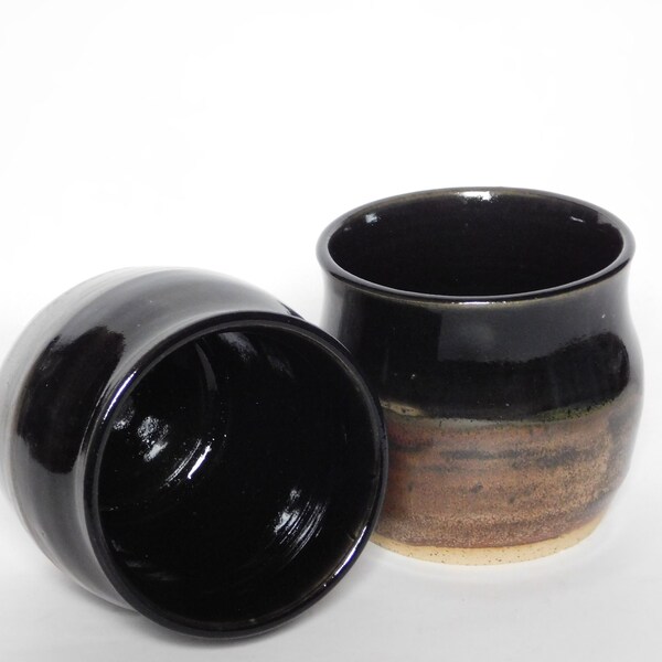 Jean's Pair of Copper and Black Stemless Wine Cups