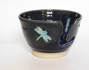 Dragonfly Stoneware Yarn Bowl