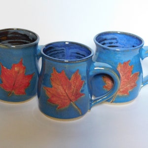 Blue Mug Red Maple Leaf image 2