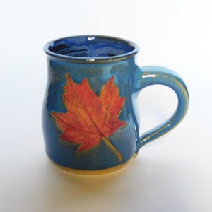 Blue Mug Red Maple Leaf