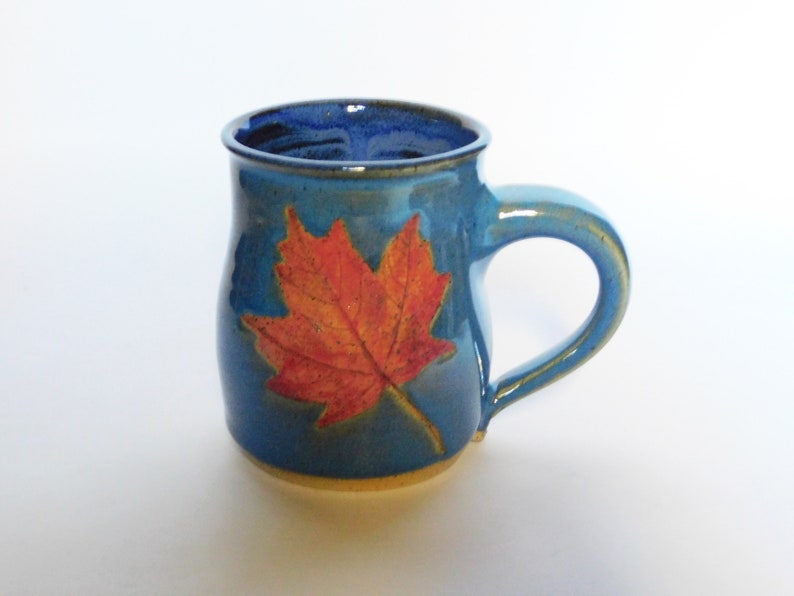 Blue Mug Red Maple Leaf image 1