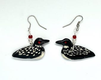 Loon Wildlife Clay Earring
