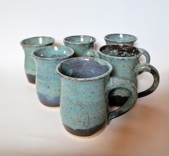 Blue Stoneware Mug Etsy