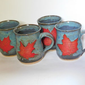 Blue Mug Red Maple Leaf image 8