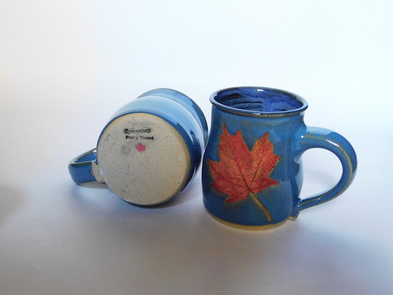 Blue Mug Red Maple Leaf image 5