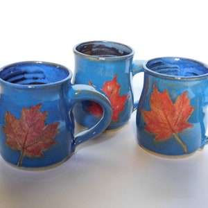 Blue Mug Red Maple Leaf image 4