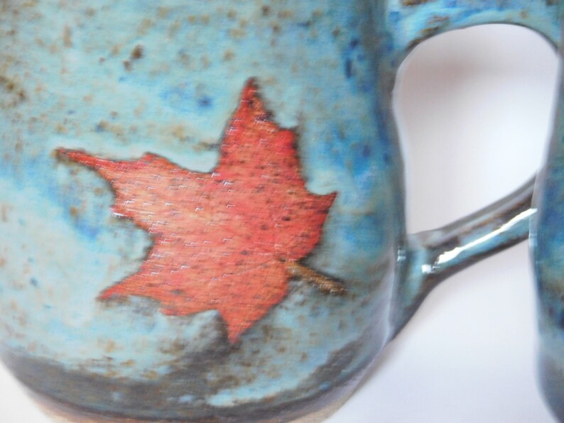 Blue Mug Red Maple Leaf image 9