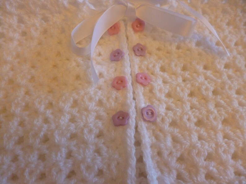 Baby girl white crochet jacket Etsy