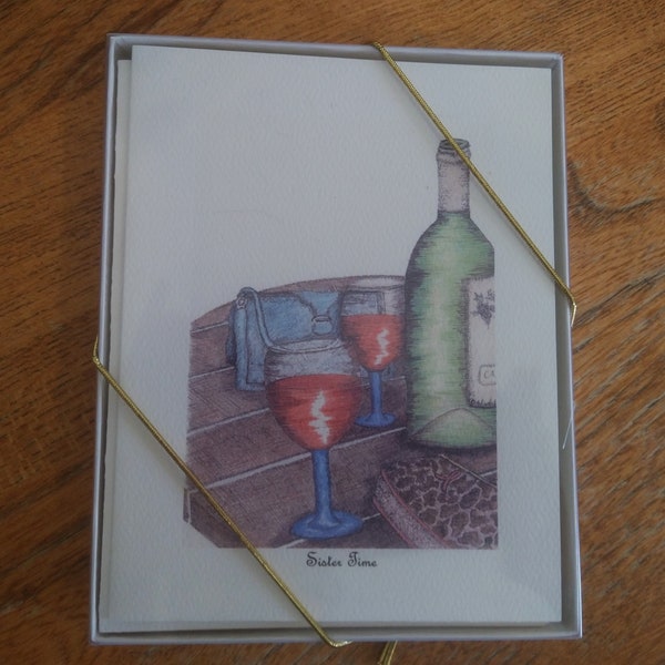 Wine Themed Note Cards - Variety Box