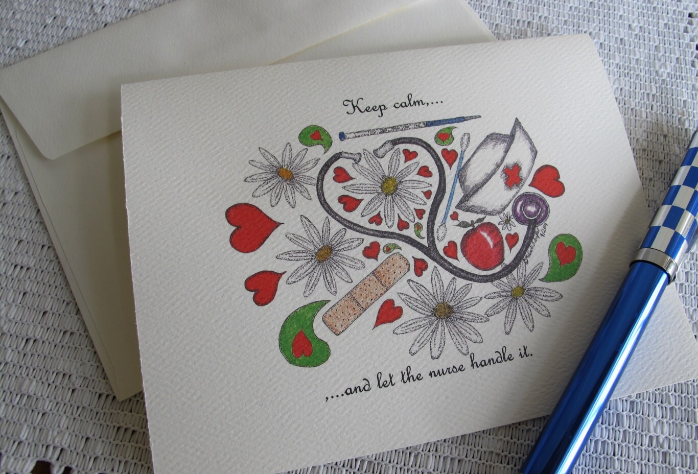 Pen and Ink Drawing on Note Cards - 
