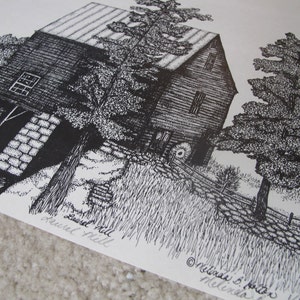 Pen and Ink Drawing of Laurel Mill in North Carolina - Etsy
