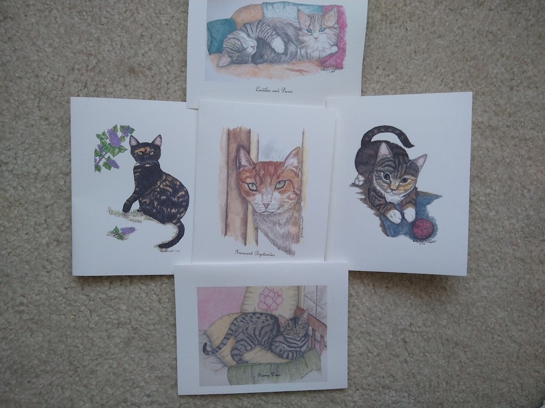 Cat Lovers Note Card Collection - Etsy