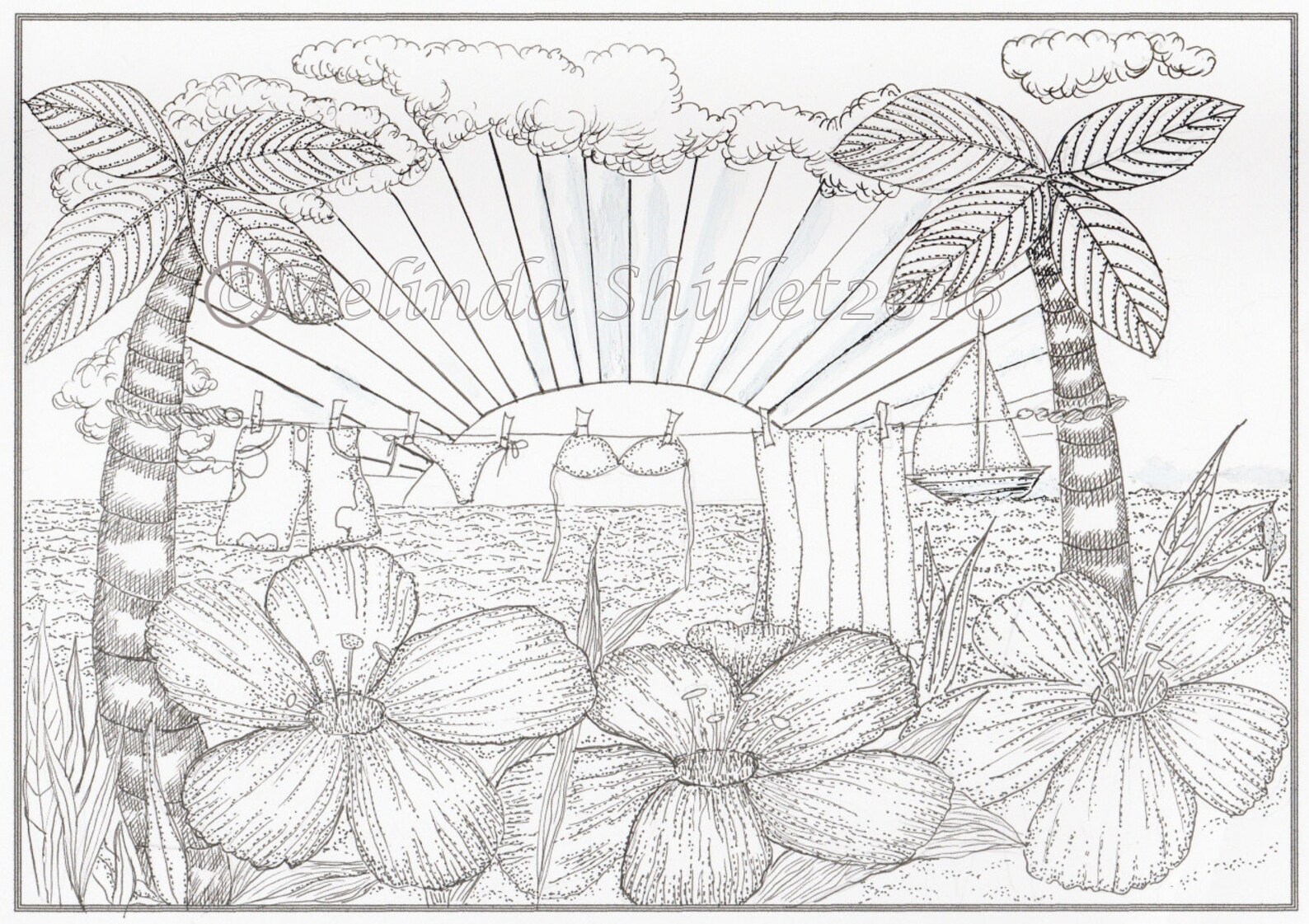 Tropical Oasis Coloring Page - Il 1588xN.976371834 8wz0 