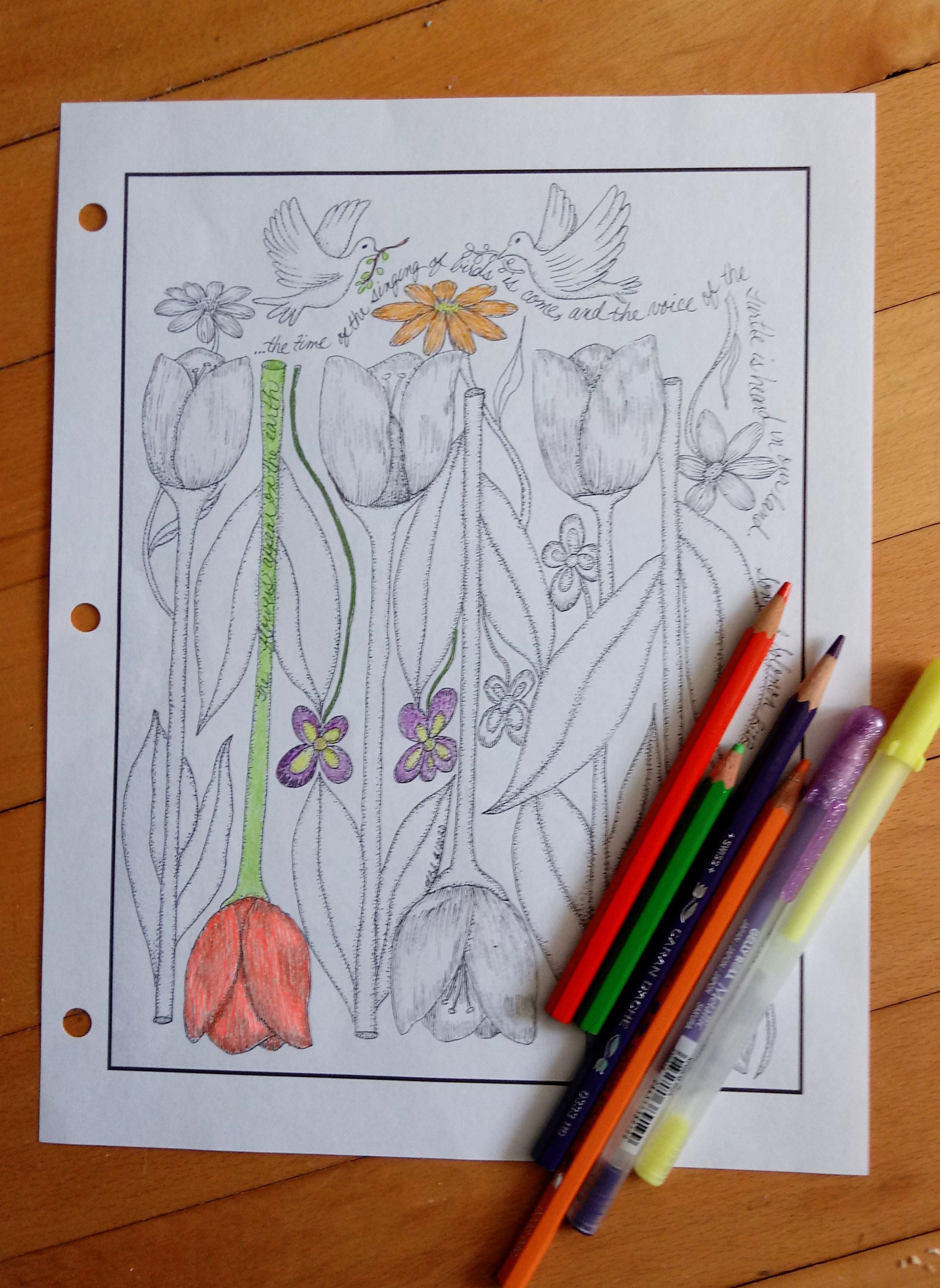 Song of Solomon 2:12 Coloring Page - Etsy