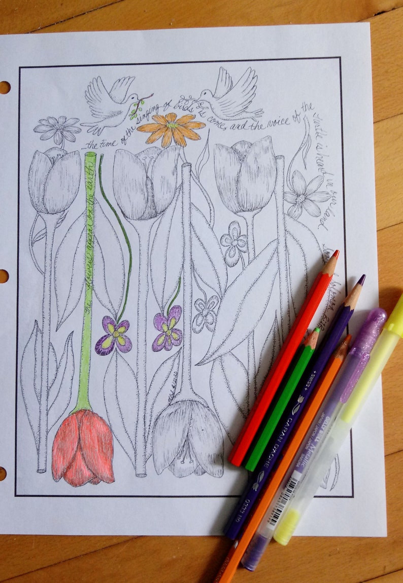 Song of Solomon 2:12 Coloring Page - Etsy