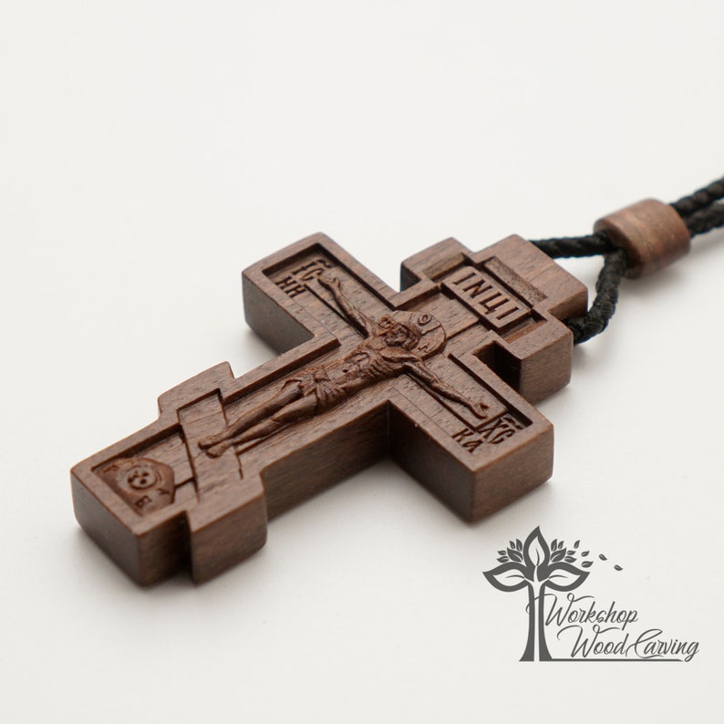 Orthodox wood cross Necklace Christian Gift Сhristian Pendant Etsy