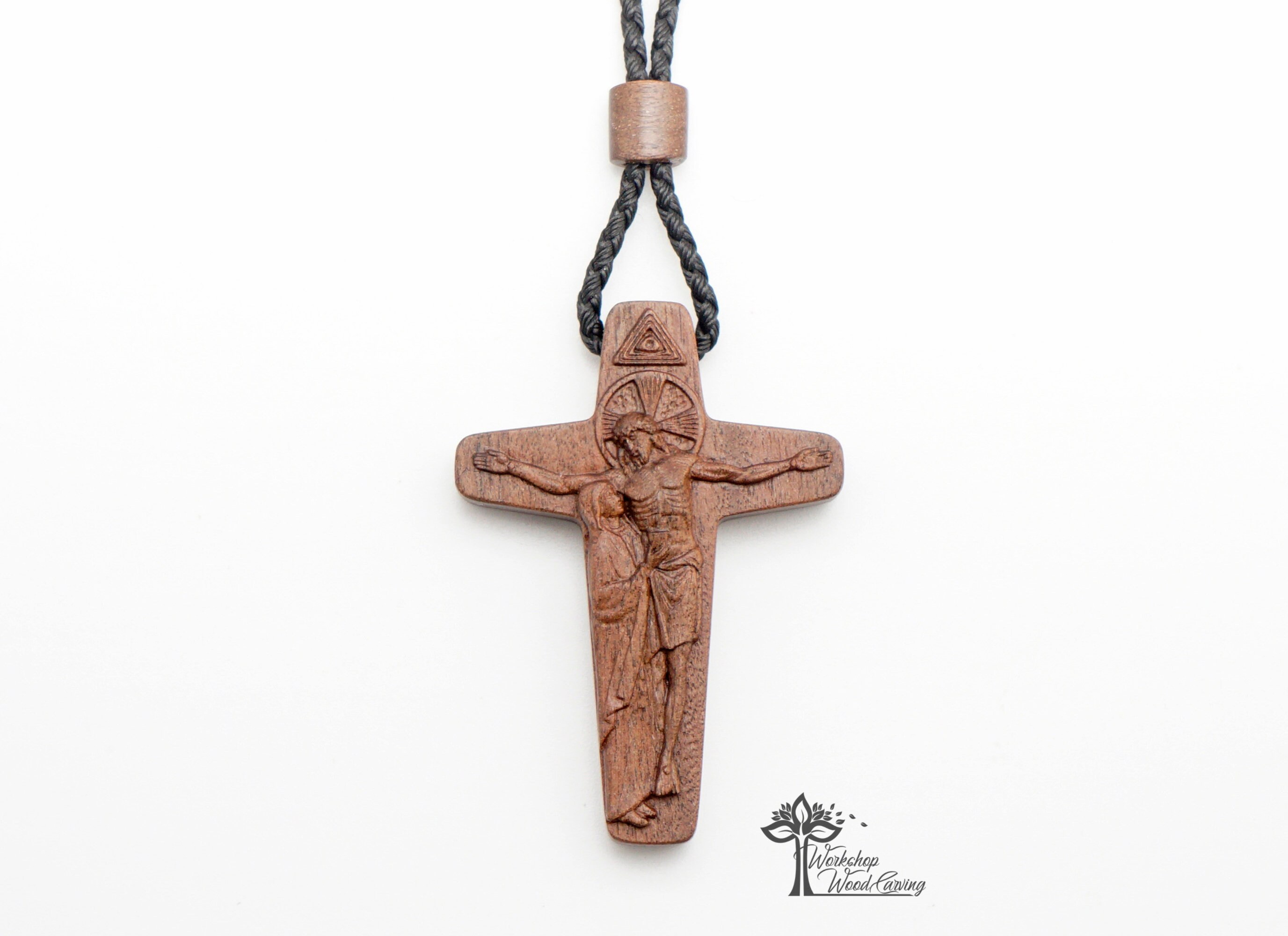 Wooden Crucifix Necklace