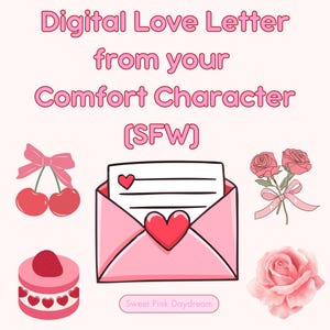 Digitaler Liebesbrief von Ihrem Komfort Charakter, SFW, Digitaler romantischer Brief, Liebesbrief von ihr, Liebesbrief von ihm