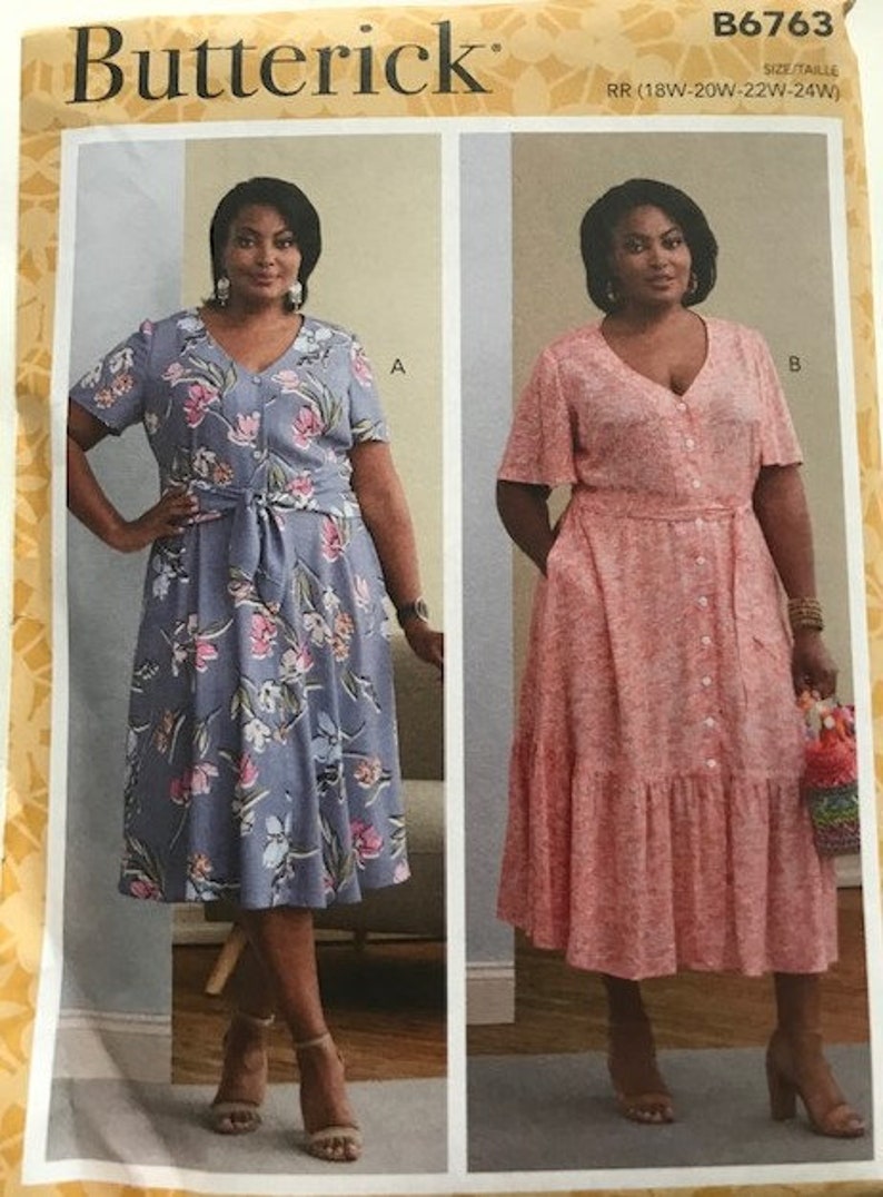 New Butterick Dress Pattern B6763 SZ 18w-24W