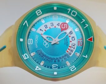 SWATCH Olympic公式　Fun Scuba　RareVintage Swatch Squid Bubbles Olympic Special 2004 Scuba Working