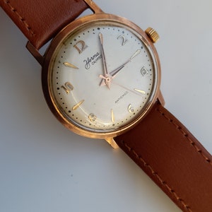 Herma Calypso gold plated wristwatch working