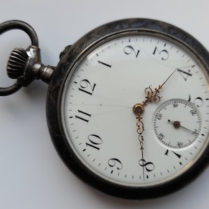 Feria Niel HF silver pocket watch working