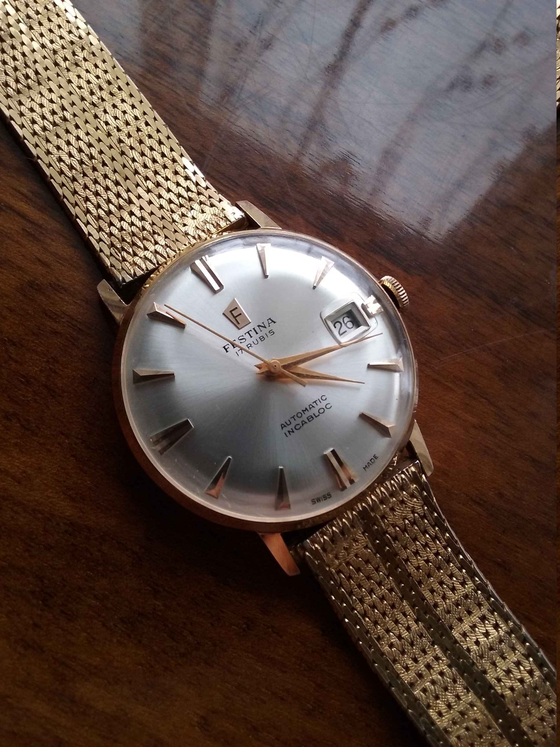 Festina Automatic Incabloc Gold Plated Working - Etsy Hong Kong