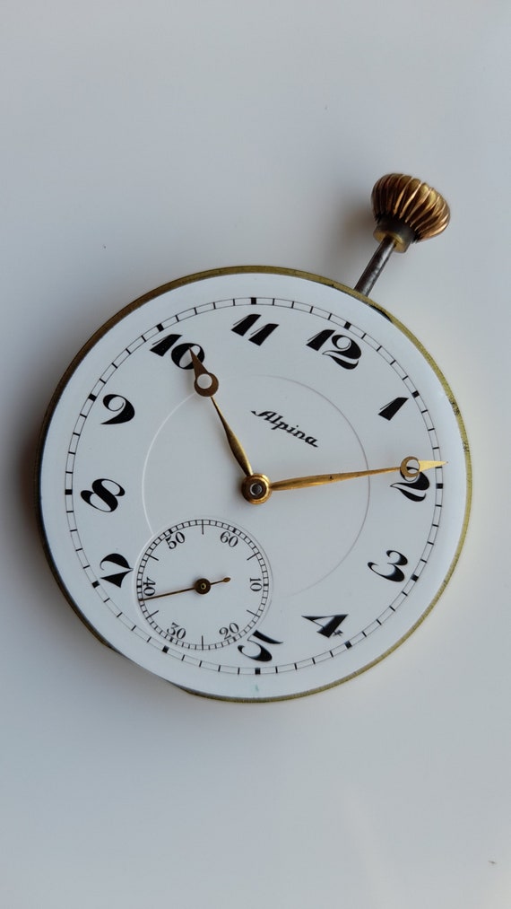 Alpina pocket watch movement working Stem at 12