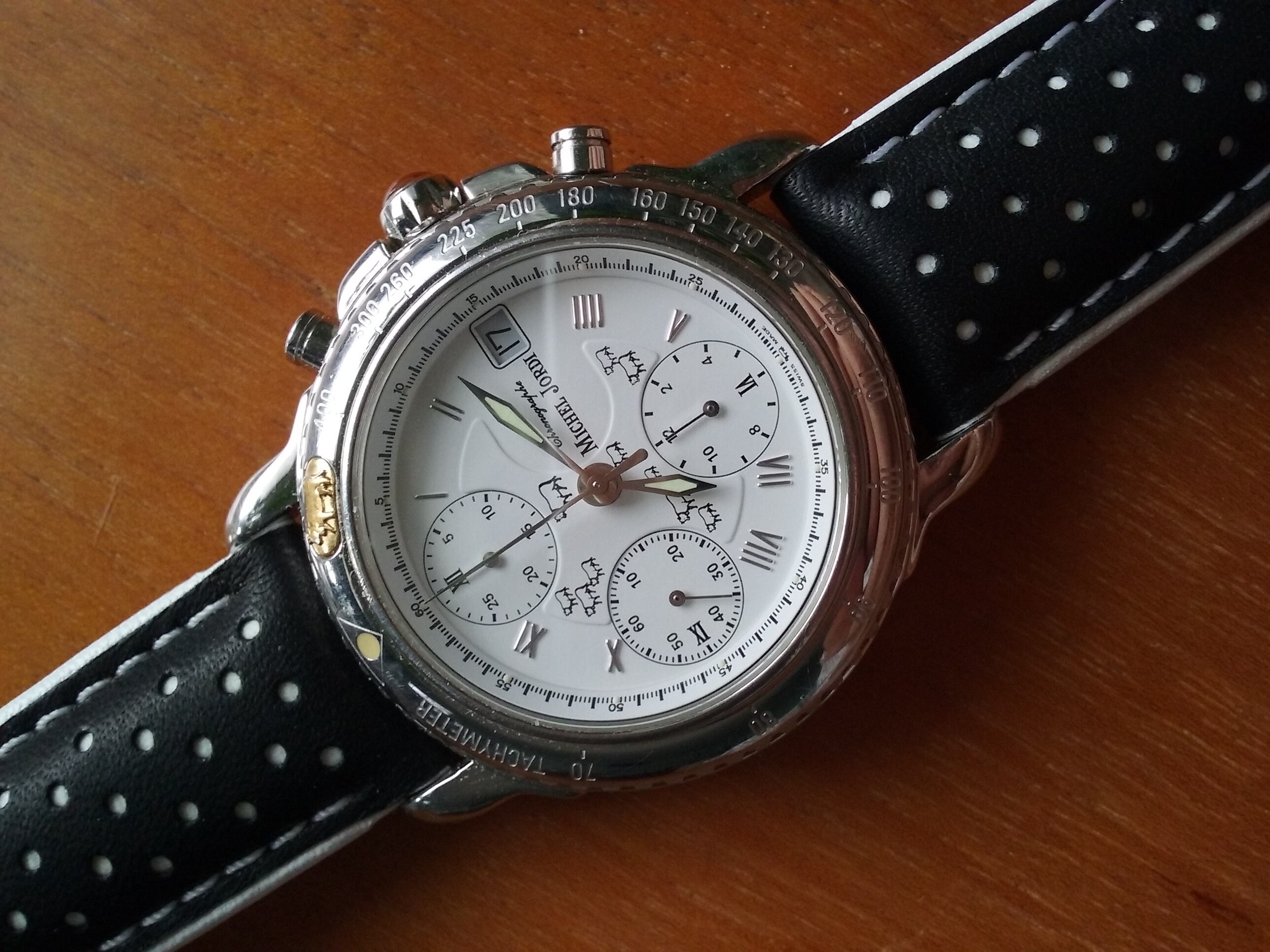 MICHEL JORDI ETHNO DIVER QUARTZ WHITE DIAL SWISS MEN FULL