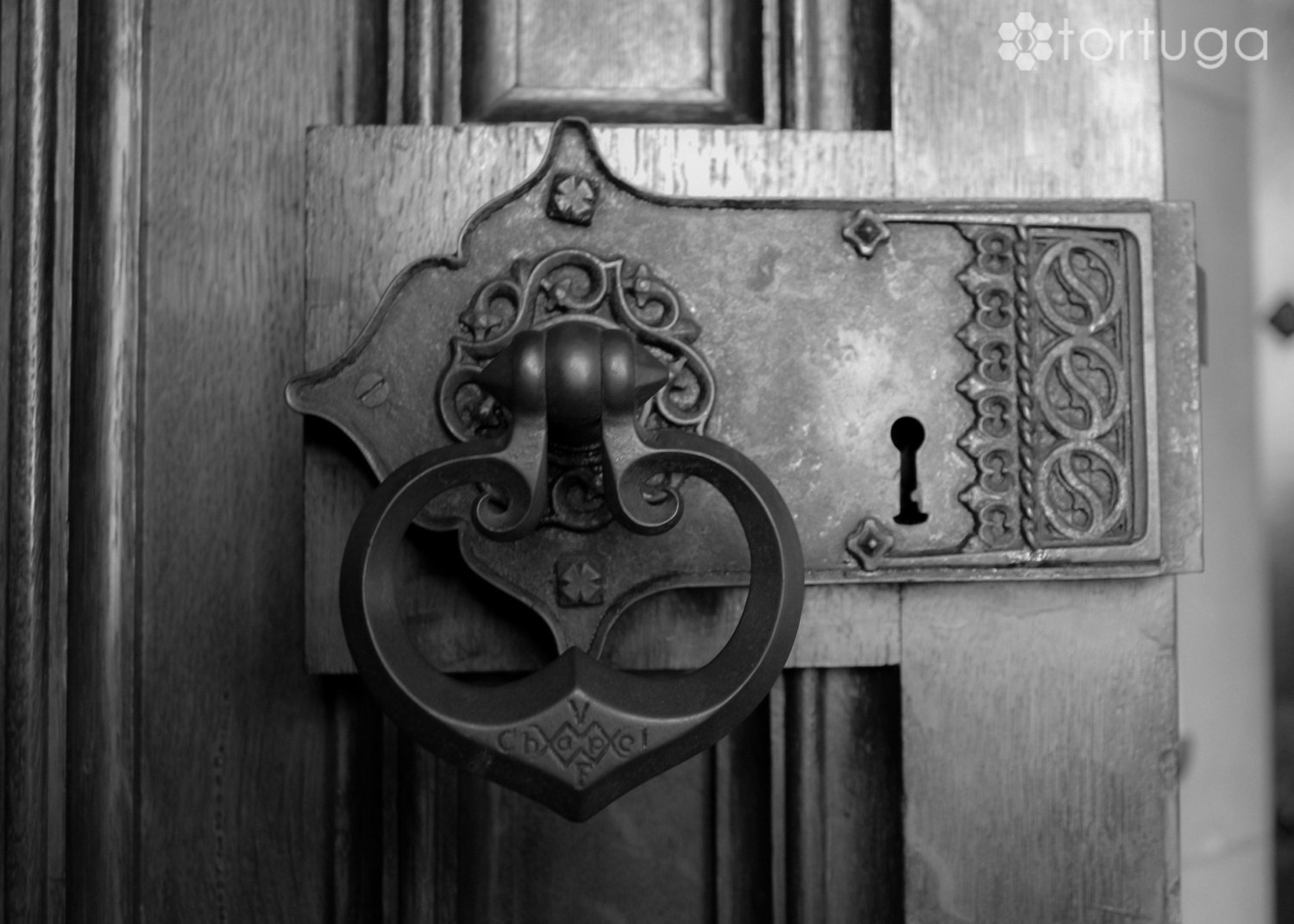 Vintage Door Knob Black and White Photo Etsy