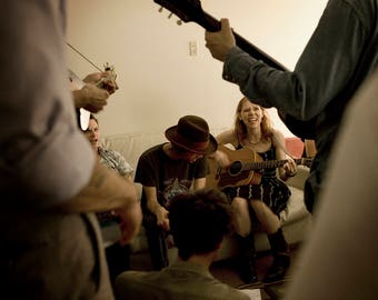 Gillian Welch and Willie Watson, back stage, 2009