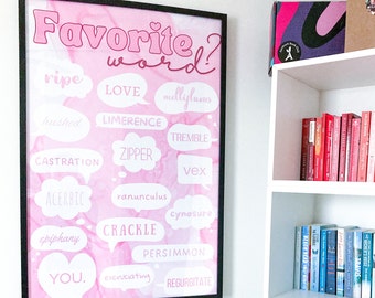 Favorite Word Bookish Poster | Digital Download | Home Library and Reading Nook | Gifts for Readers