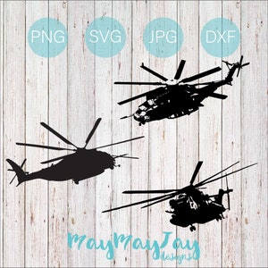 CH-53E Hubschrauber SIlhouette Bundle- Svg png dxf jpg Dateien