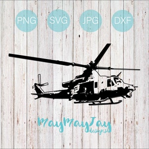 UH-1Y Huey Silhouette - Svg Png dxf jpg Dateien