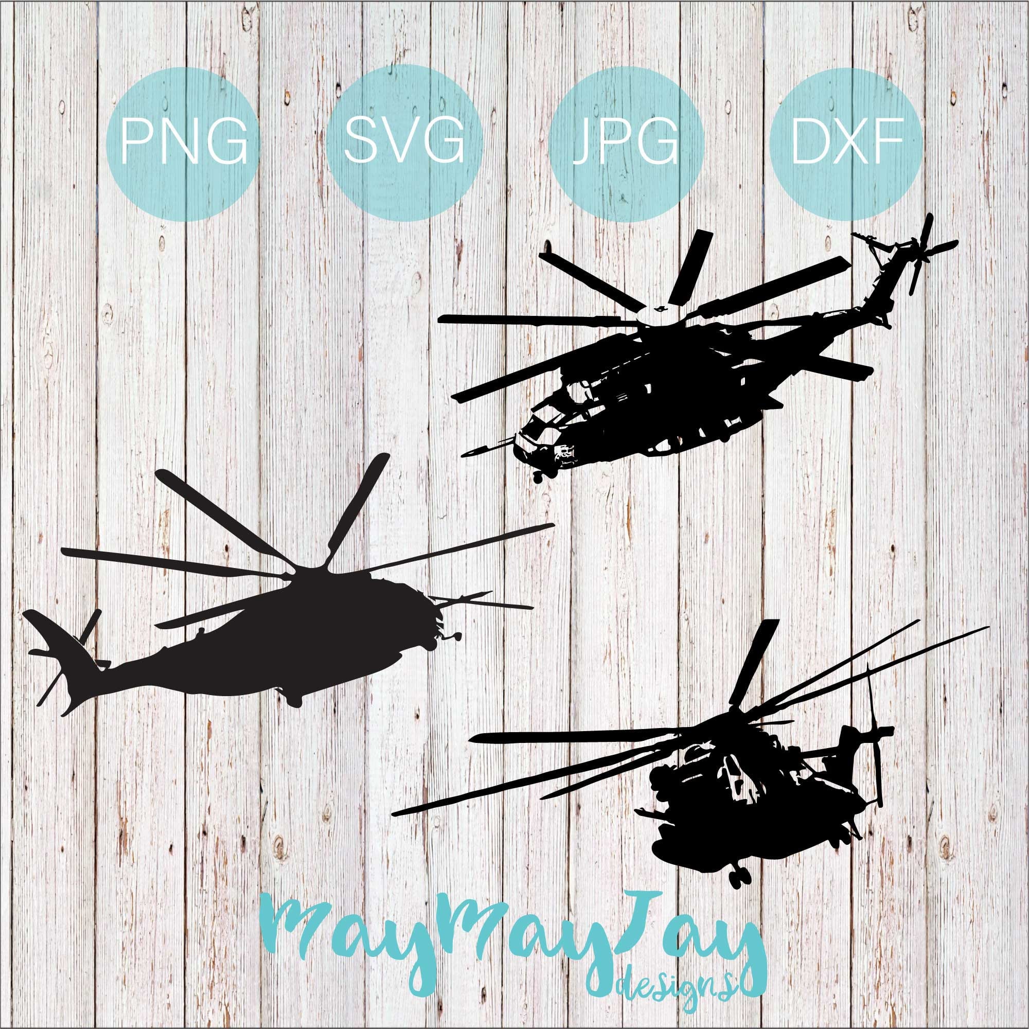 CH-53E Helicopter Silhouette Bundle- Svg Png Dxf Jpg Files - Etsy