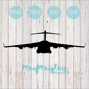 C-17 Globemaster- Front-View Silhouette- svg png dxf jpg Dateien