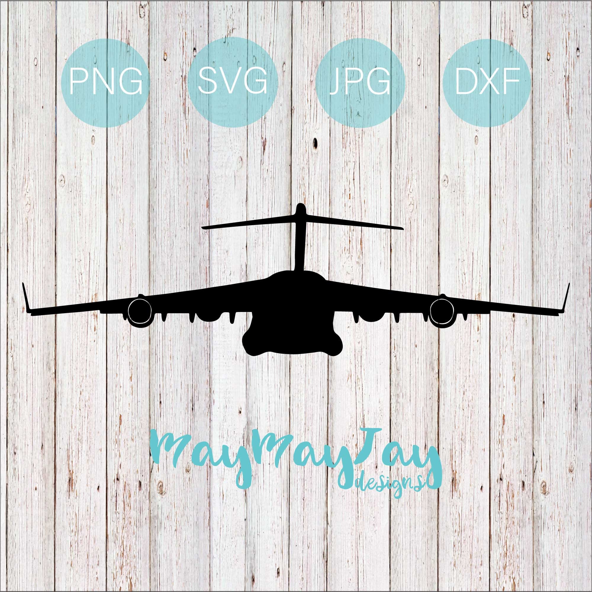 C-17 Globemaster Front-view Silhouette Svg Png Dxf Jpg Files - Etsy