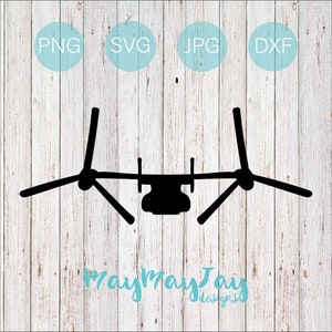 V-22 Osprey Head On Silhouette - svg png dxf jpg Files