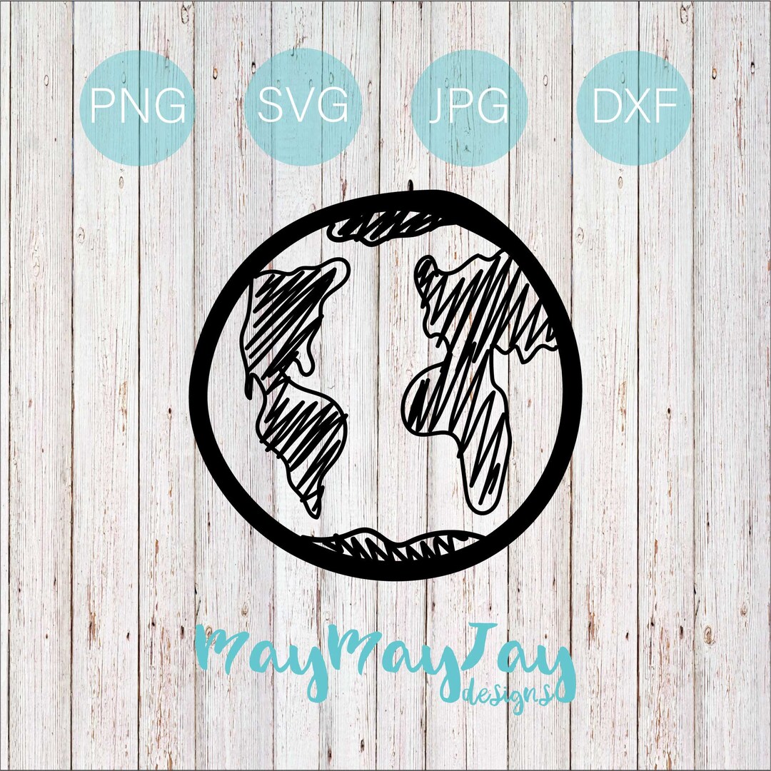 Handdrawn Globe Svg Png Jpg Dxg Files Etsy