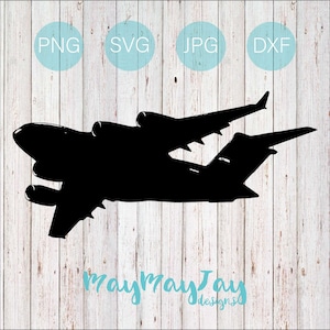 C-17 Globemaster- Side View Silhouette- svg png dxf jpg Dateien