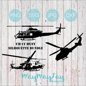 UH-1Y Huey Silhouette Bundle - Svg Png dxf jpg Dateien