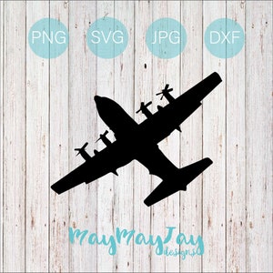 C-130 Hercules Silhouette- Vista de baixo para cima- svg png dxf jpg Arquivos