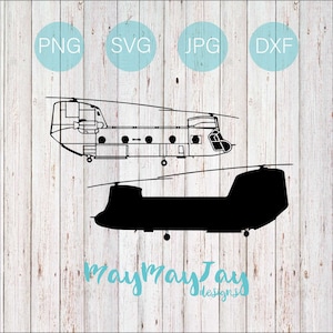 CH-47 Chinook - Side View Bundle - US Army - svg png dxf jpg Files